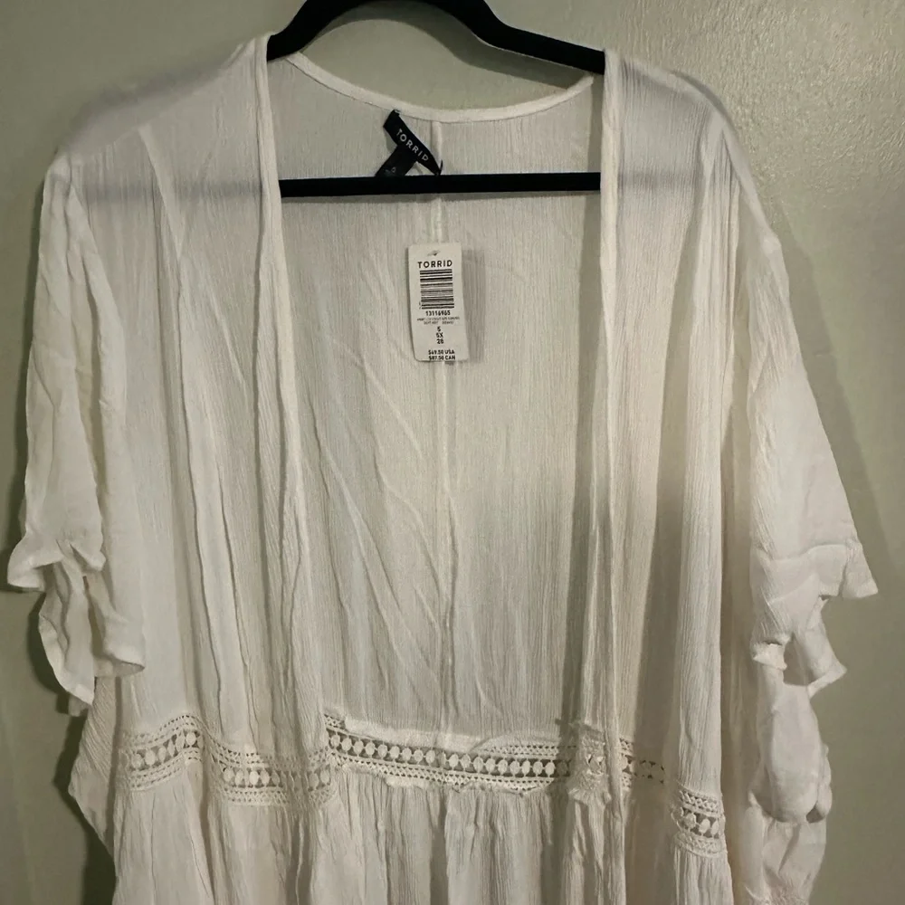 Torrid 5X White Floor Length Kimono - Picture 4 of 4